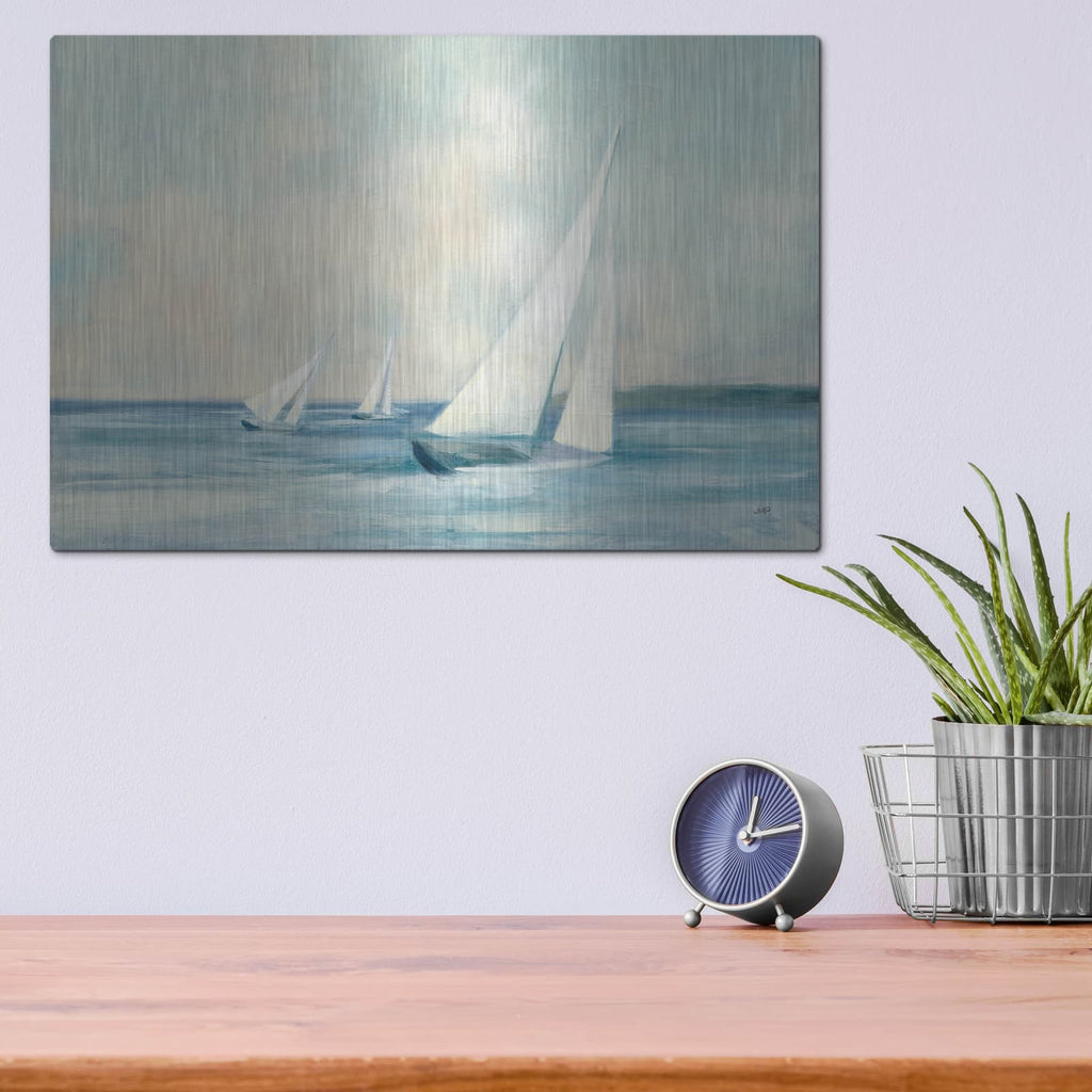 'Sailboats At Sunrise' by Julia Purinton – Metal Wall Art, 16x12 room view
