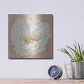 'Serene Peony Terracotta' by Julia Purinton – Metal Wall Art, 12x12 room view