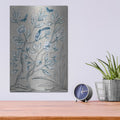 'Shimmering Garden 2 Navy' by Julia Purinton – Metal Wall Art, 12x16 room view