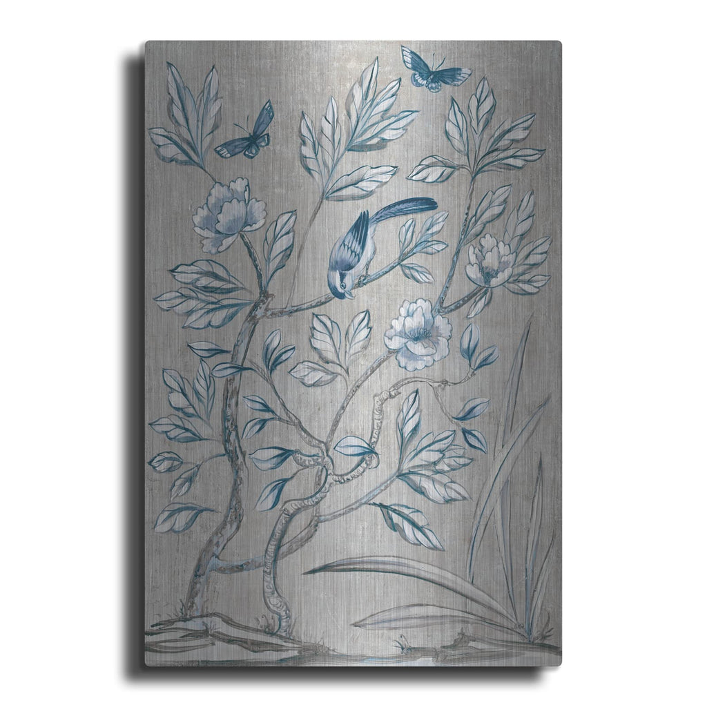'Shimmering Garden 2 Navy' by Julia Purinton – Metal Wall Art