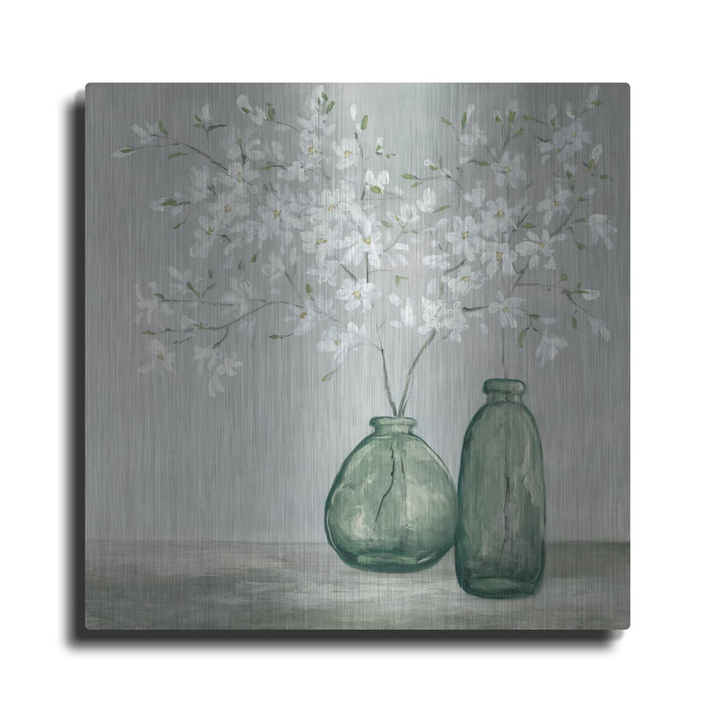'Spring Delight Dark Green' by Julia Purinton – Metal Wall Art