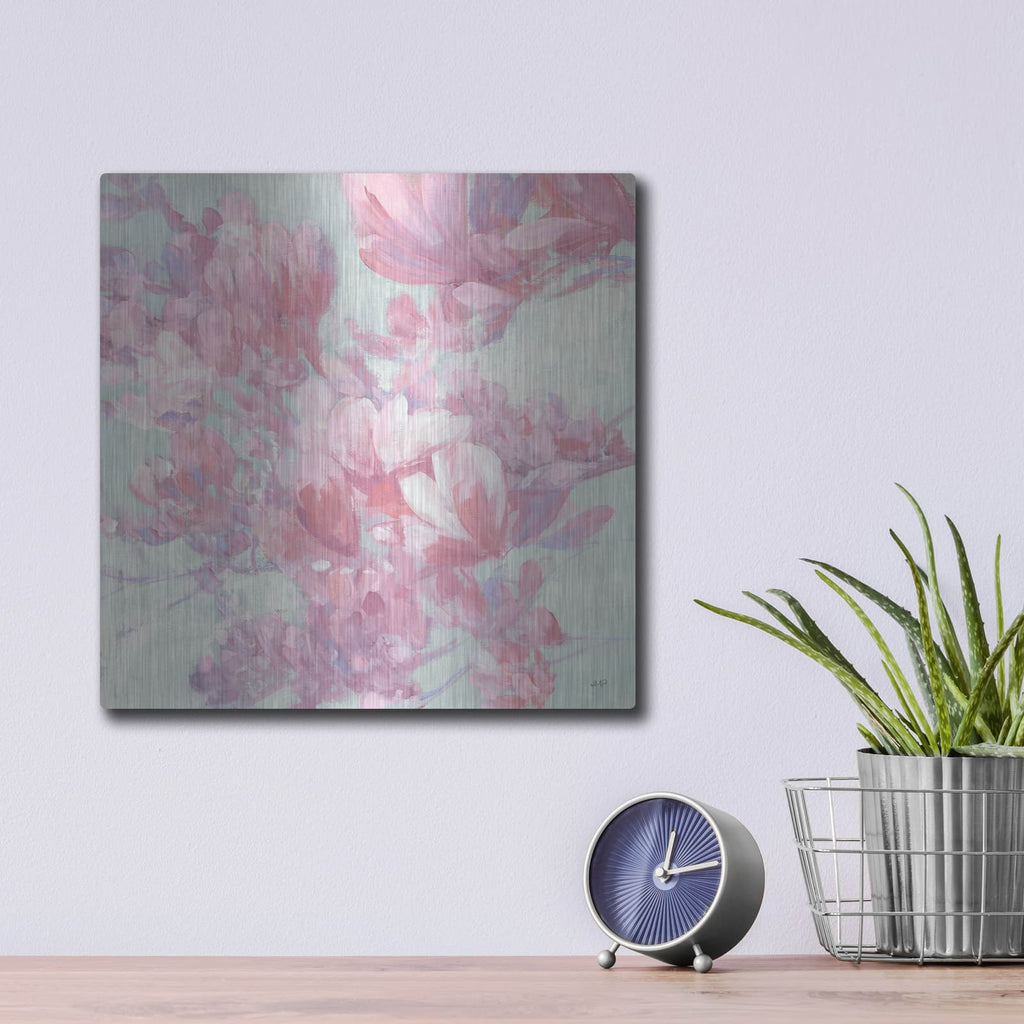 'Spring Magnolia 1' by Julia Purinton – Metal Wall Art, 12x12 room view