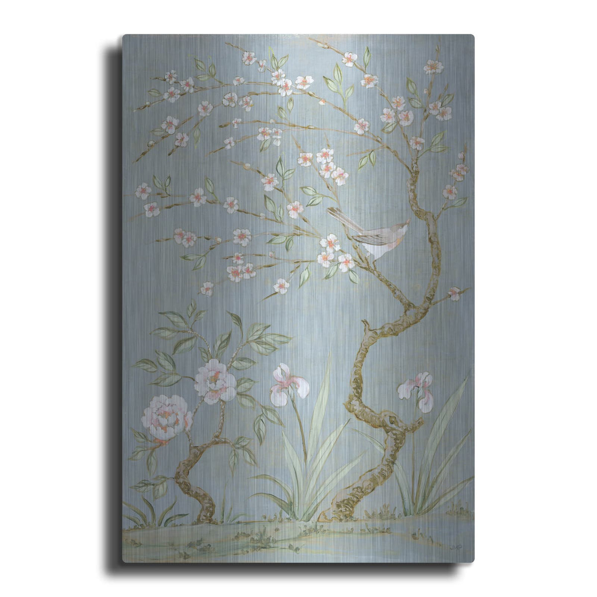 'Spring Mural 1 Blue' by Julia Purinton – Metal Wall Art