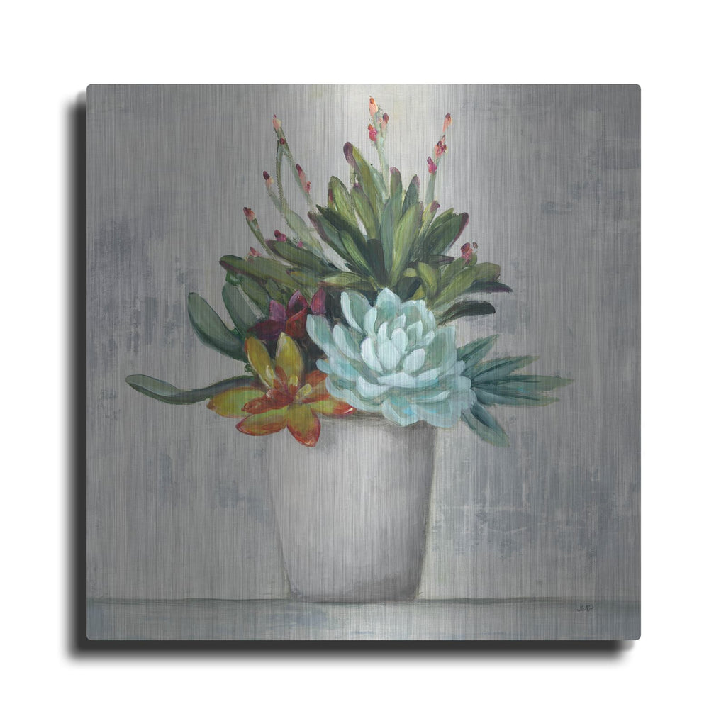 'Succulent Still Life 1' by Julia Purinton – Metal Wall Art