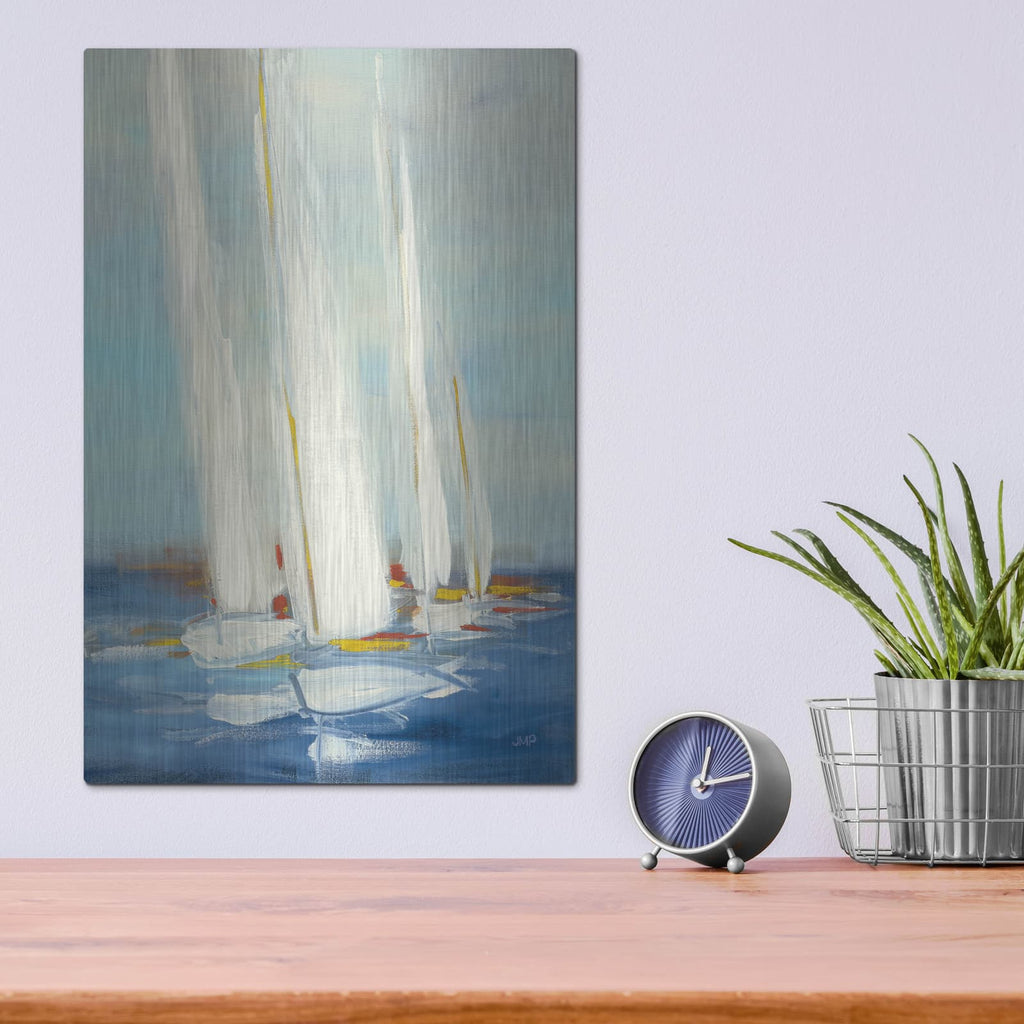 'Summer Regatta 2 Red Yellow' by Julia Purinton – Metal Wall Art, 12x16 room view
