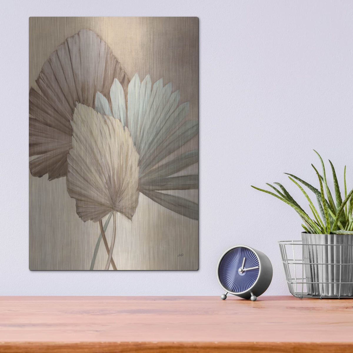 'Sun Palms 2 Neutral' by Julia Purinton – Metal Wall Art, 12x16 room view