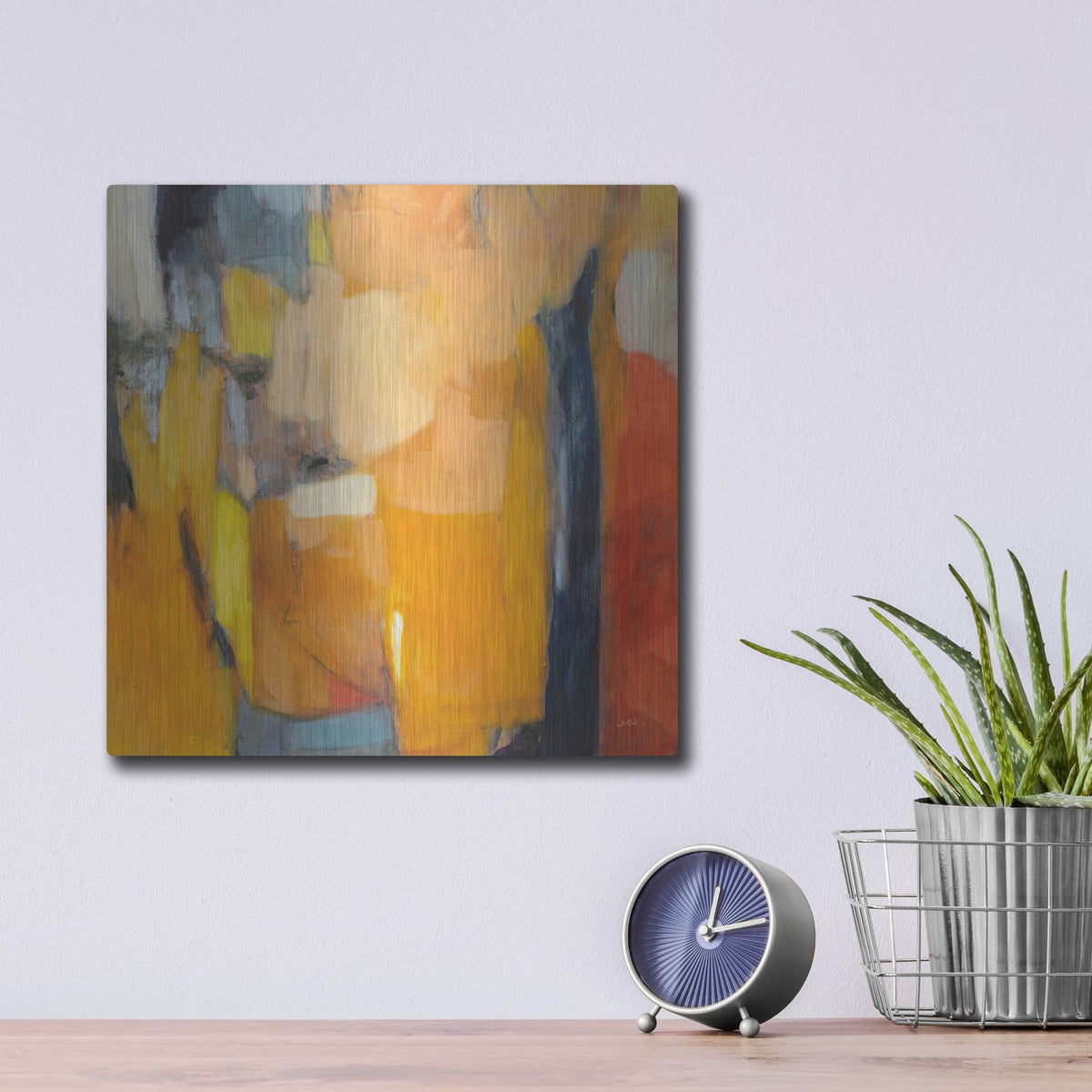 'Tangerine Crush' by Julia Purinton – Metal Wall Art, 12x12 room view