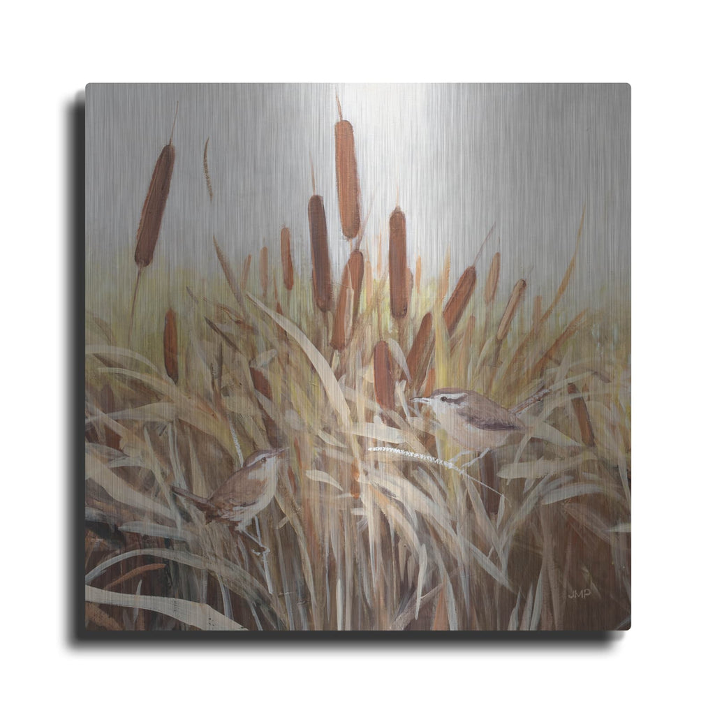 'Whispering Cattails 2' by Julia Purinton – Metal Wall Art