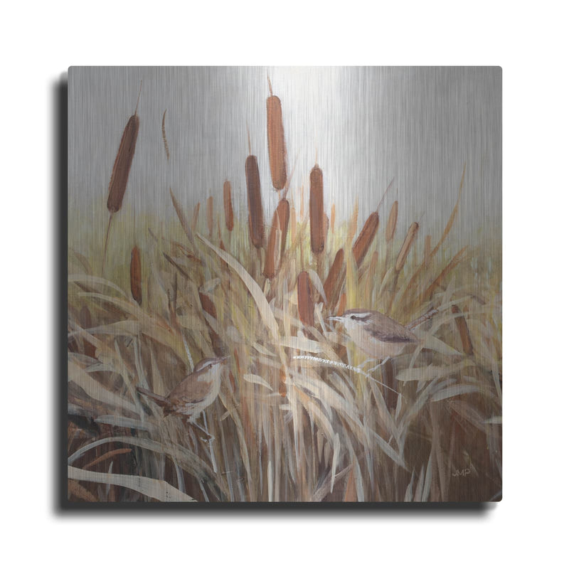 'Whispering Cattails 2' by Julia Purinton – Metal Wall Art