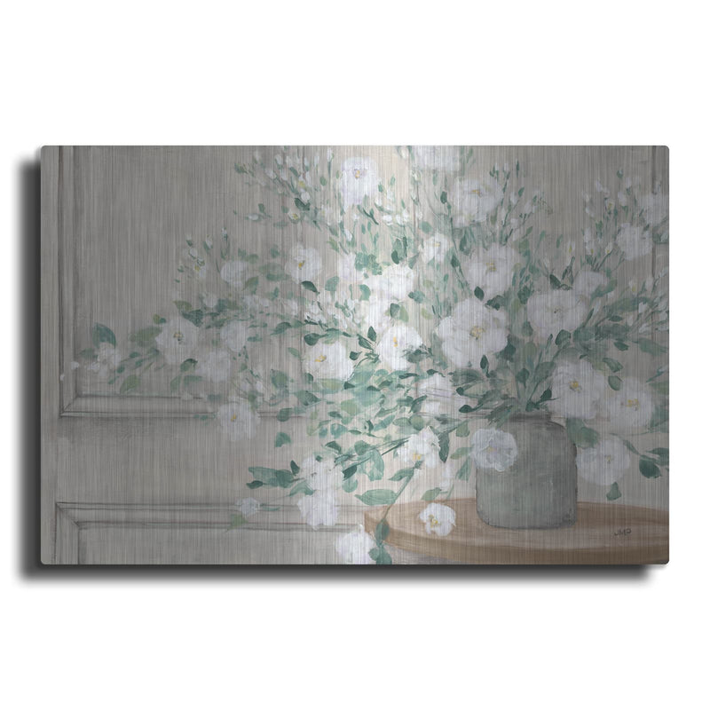 'White Bouquet Neutral' by Julia Purinton – Metal Wall Art