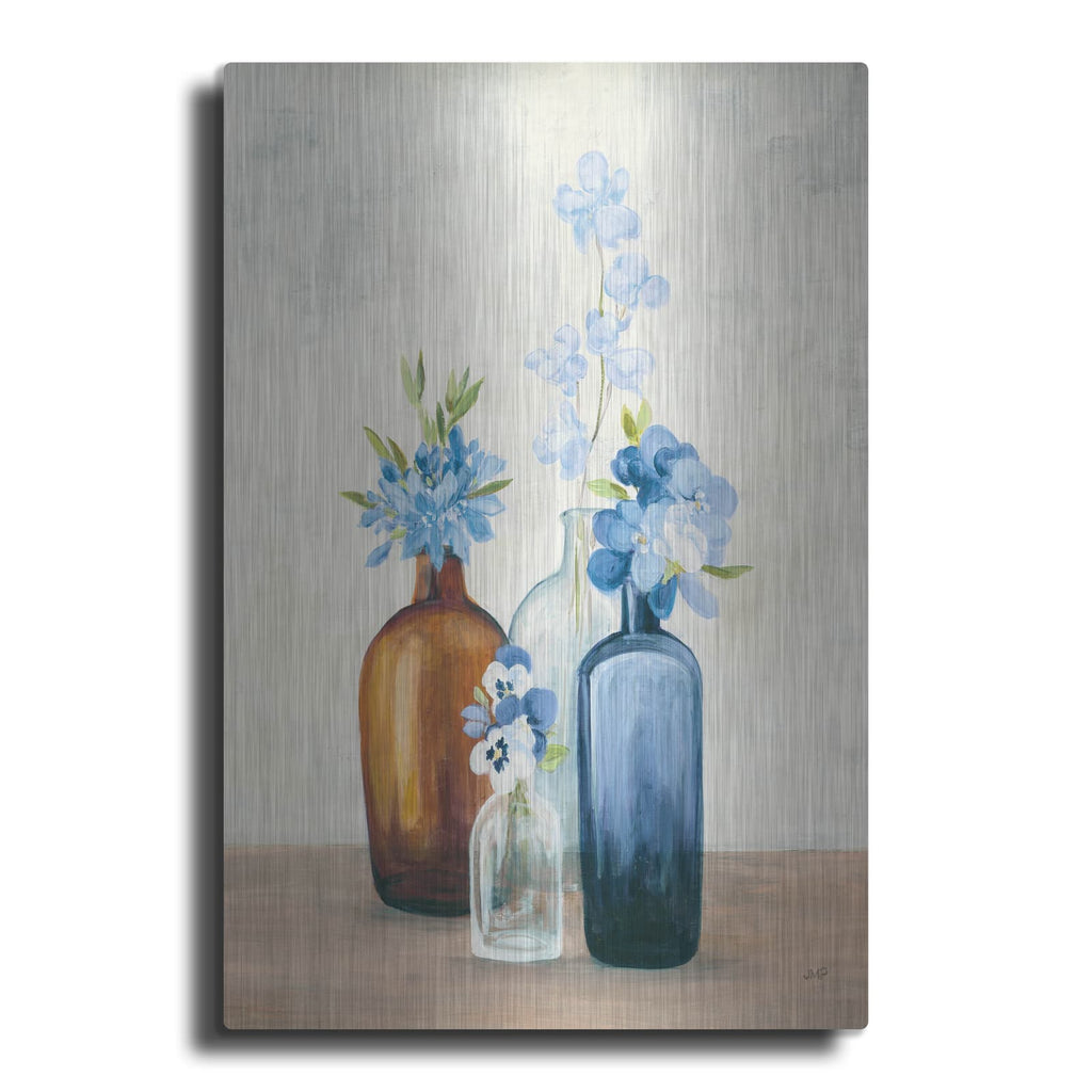 'Windowsill Garden 2 Blue C' by Julia Purinton – Metal Wall Art