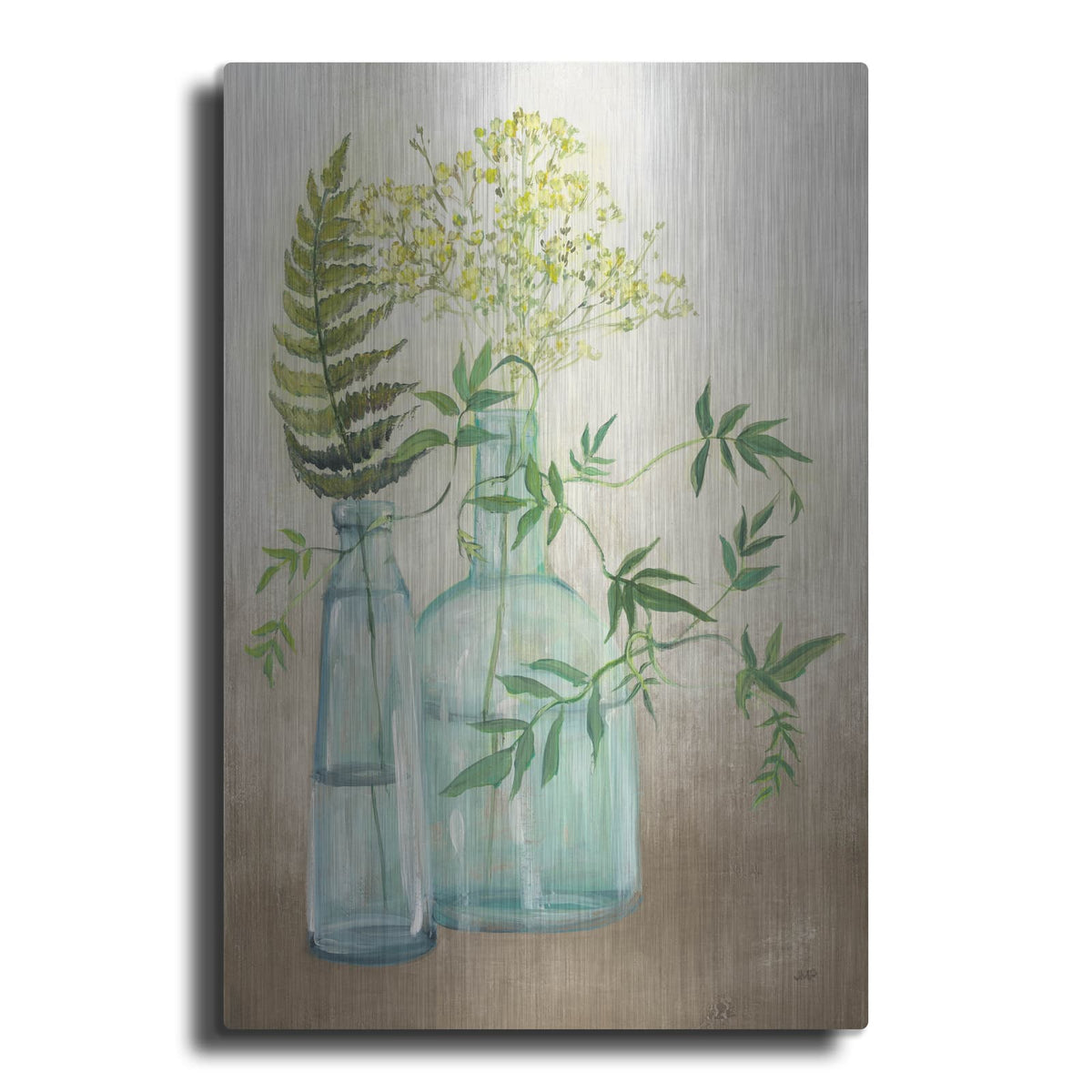 'Woodland Greenery 1 Brown' by Julia Purinton – Metal Wall Art