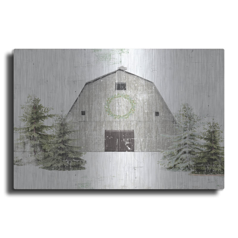'Holiday Barn' by Katie Pertiet – Metal Wall Art