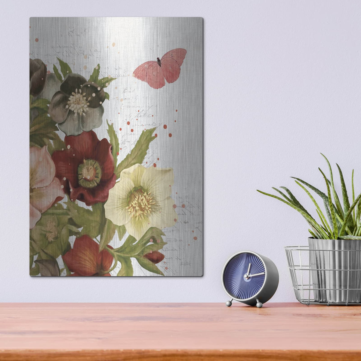 'Vintage Petals 3 C' by Katie Pertiet – Metal Wall Art, 12x16 room view