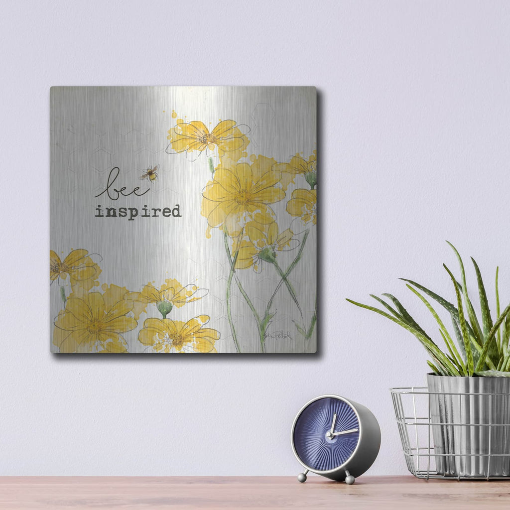 'You Shine 2 Bee Inspired' by Katie Pertiet – Metal Wall Art, 12x12 room view
