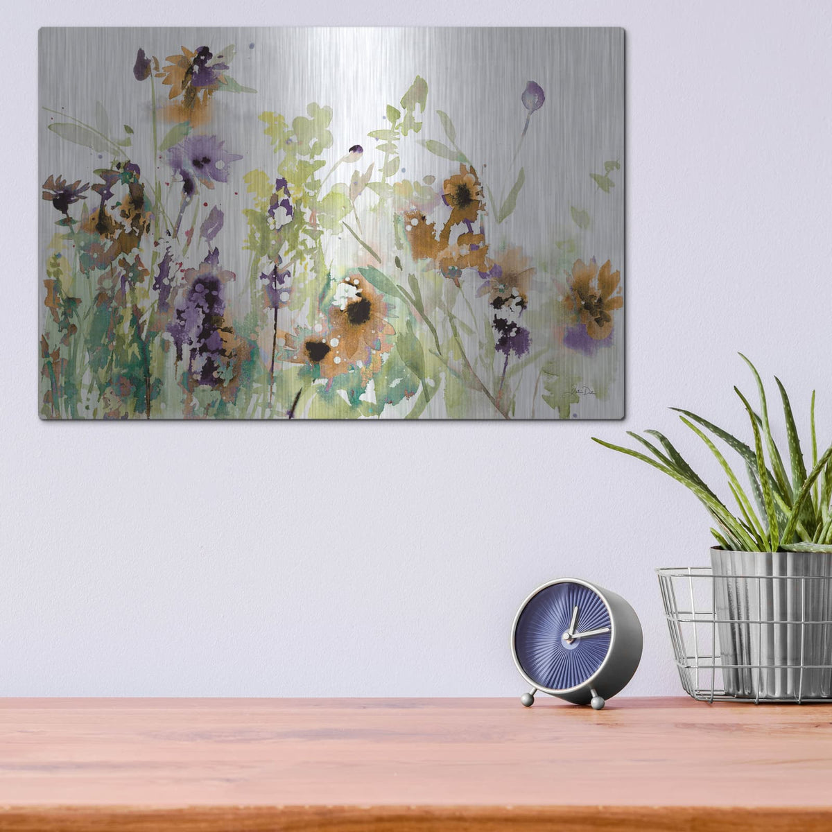 'Autumn Meadow Flowers' by Katrina Pete – Metal Wall Art, 16x12 room view