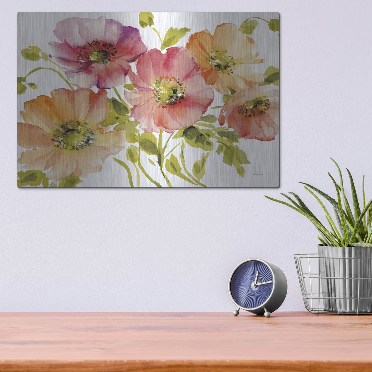 'Autumn Poppies' by Katrina Pete – Metal Wall Art, 16x12 room view