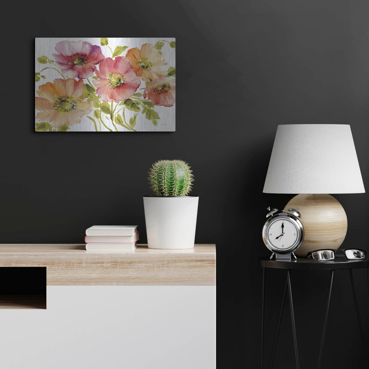 'Autumn Poppies' by Katrina Pete – Metal Wall Art, 24x16 room view