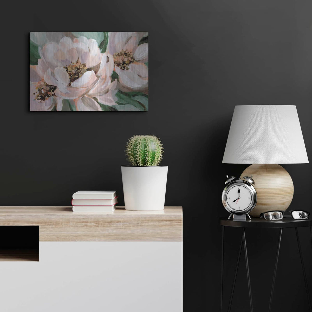 'Blush Peonies' by Katrina Pete – Metal Wall Art, 24x16 room view