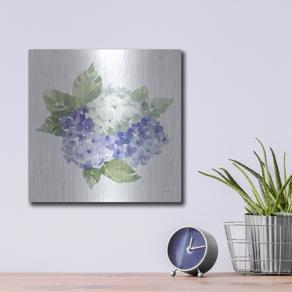 'Cottage Hydrangeas 1' by Katrina Pete – Metal Wall Art, 12x12 room view