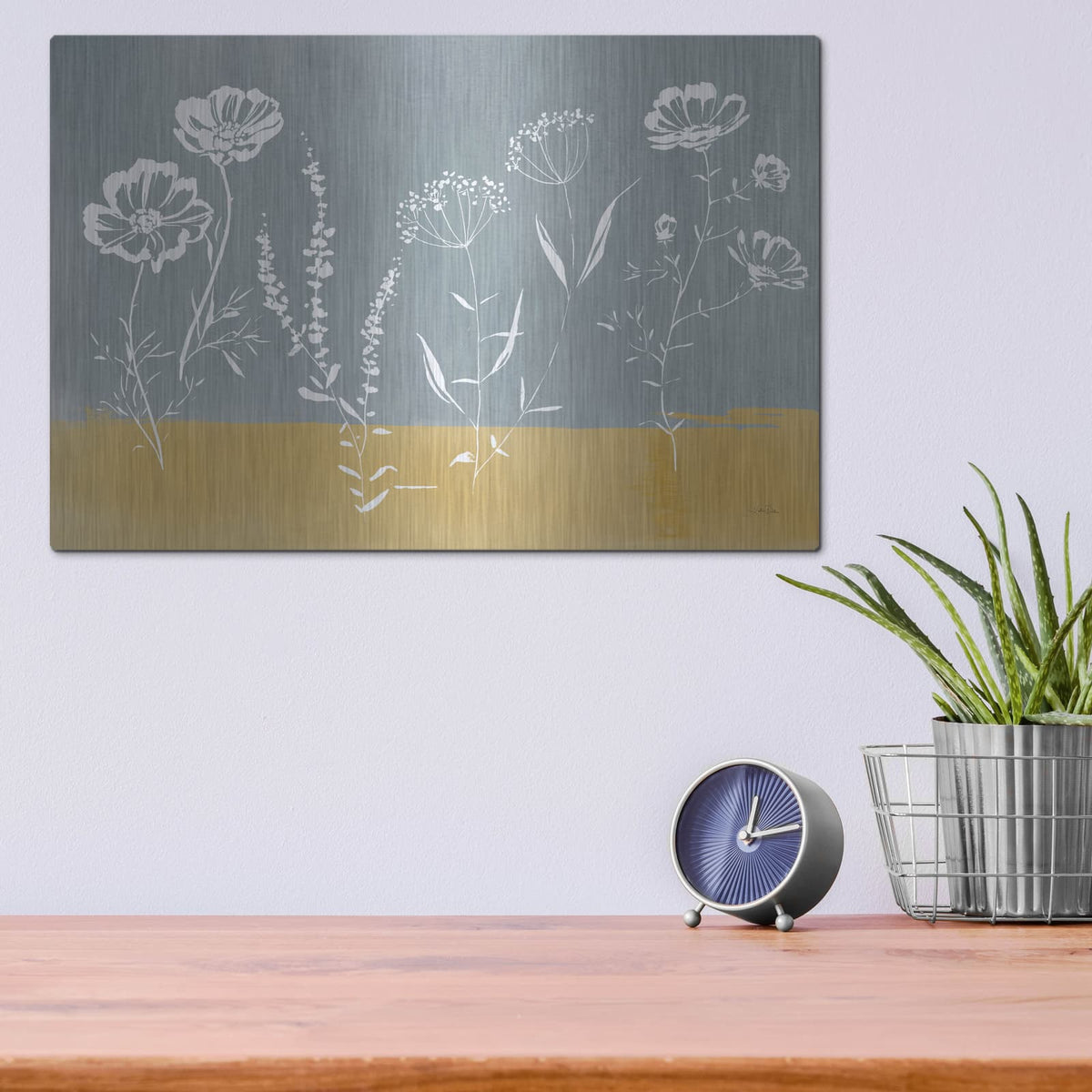 'Cottage Wildflowers 5' by Katrina Pete – Metal Wall Art, 16x12 room view