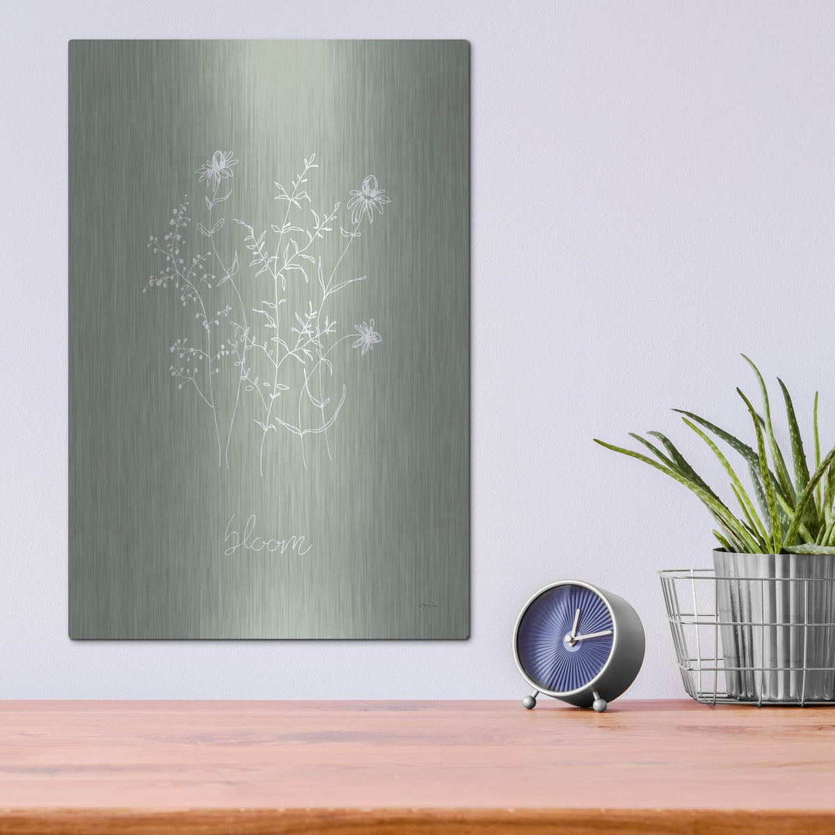'Delicate Wildflowers 3' by Katrina Pete – Metal Wall Art, 12x16 room view