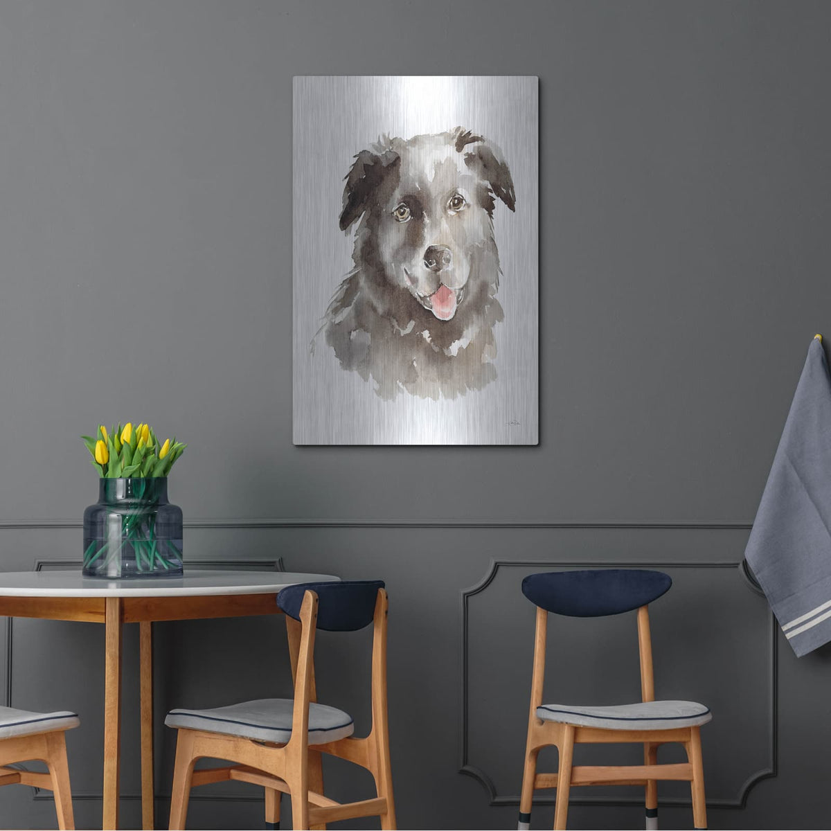 'Dog Portrait 1' by Katrina Pete – Metal Wall Art, 24x36 room view