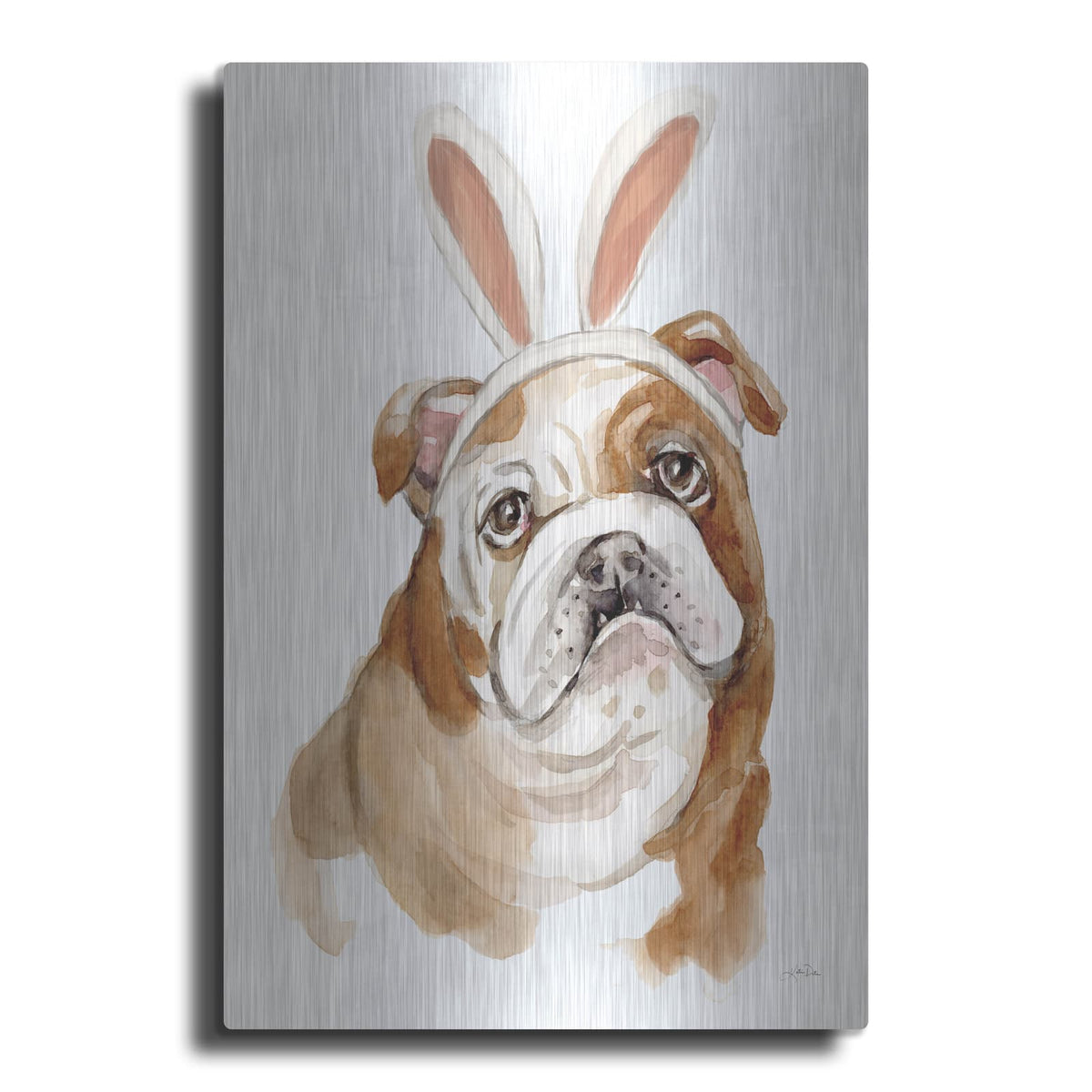 'Easter Bulldog' by Katrina Pete – Metal Wall Art