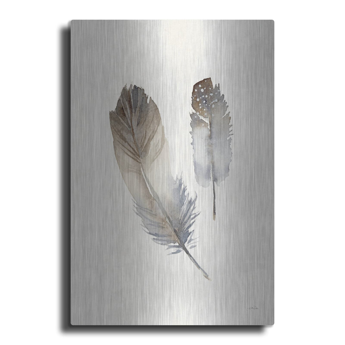 'Falling Feathers 1' by Katrina Pete – Metal Wall Art