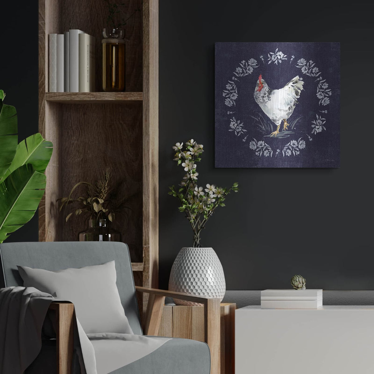 'Home To Roost 2' by Katrina Pete – Metal Wall Art, 24x24 room view