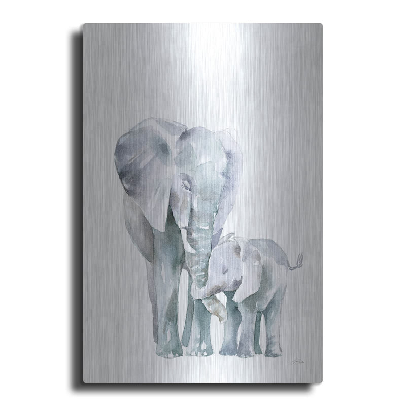 'Mama Elephant On White' by Katrina Pete – Metal Wall Art
