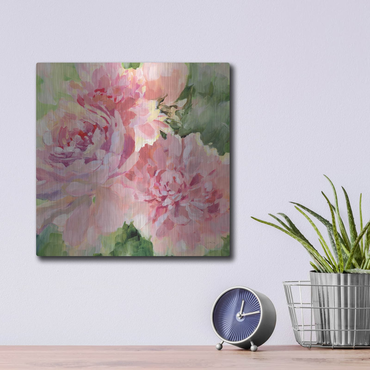 'Sarahs Peony' by Katrina Pete – Metal Wall Art, 12x12 room view