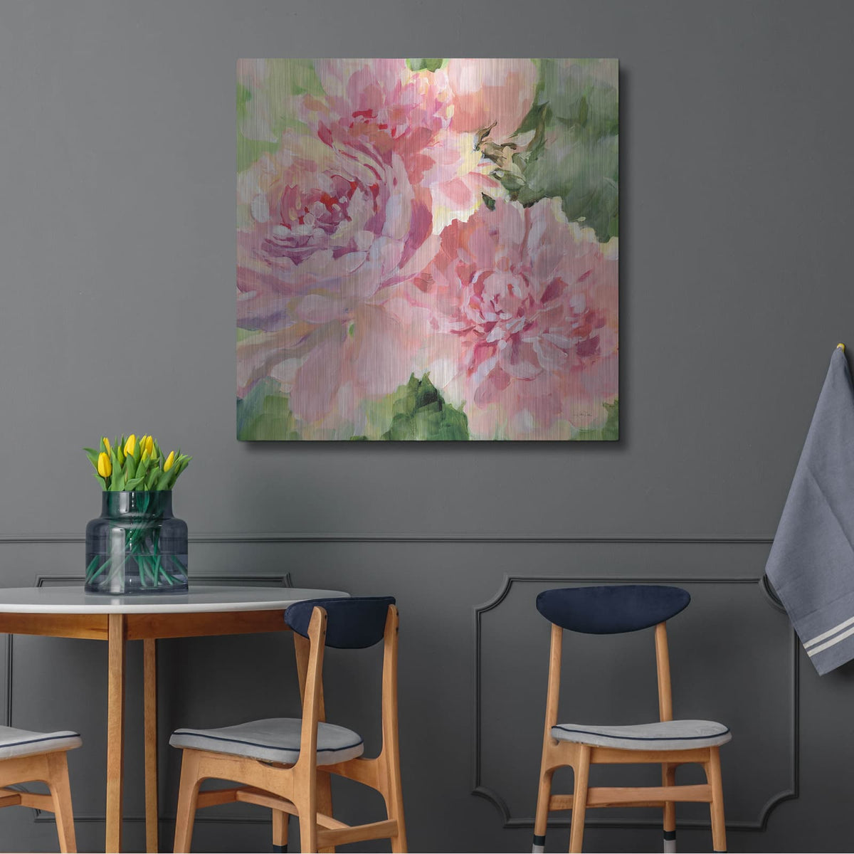 'Sarahs Peony' by Katrina Pete – Metal Wall Art, 36x36 room view