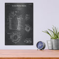 'Beer Container and Cooler Blueprint Patent Chalkboard' – Metal Wall Art, 12x16 room view