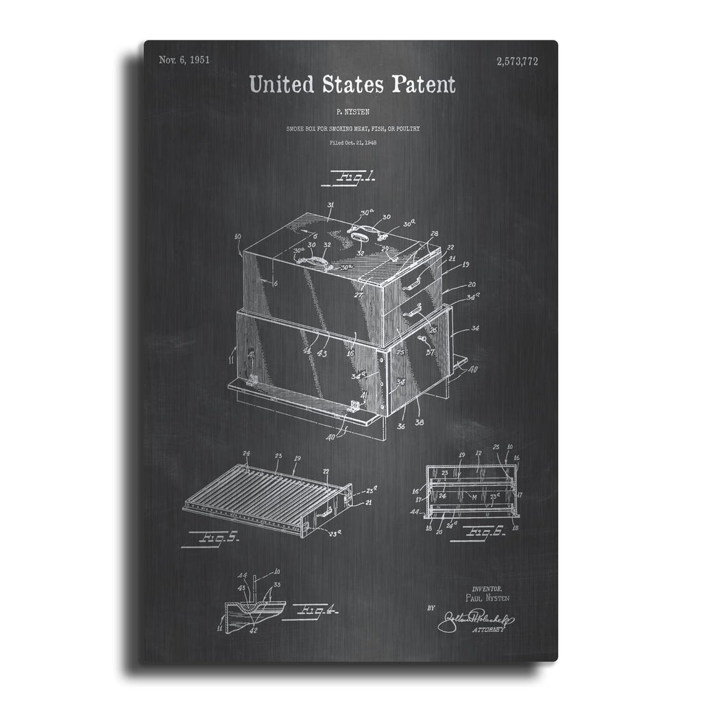 'Barbecue Blueprint Patent Chalkboard' – Metal Wall Art