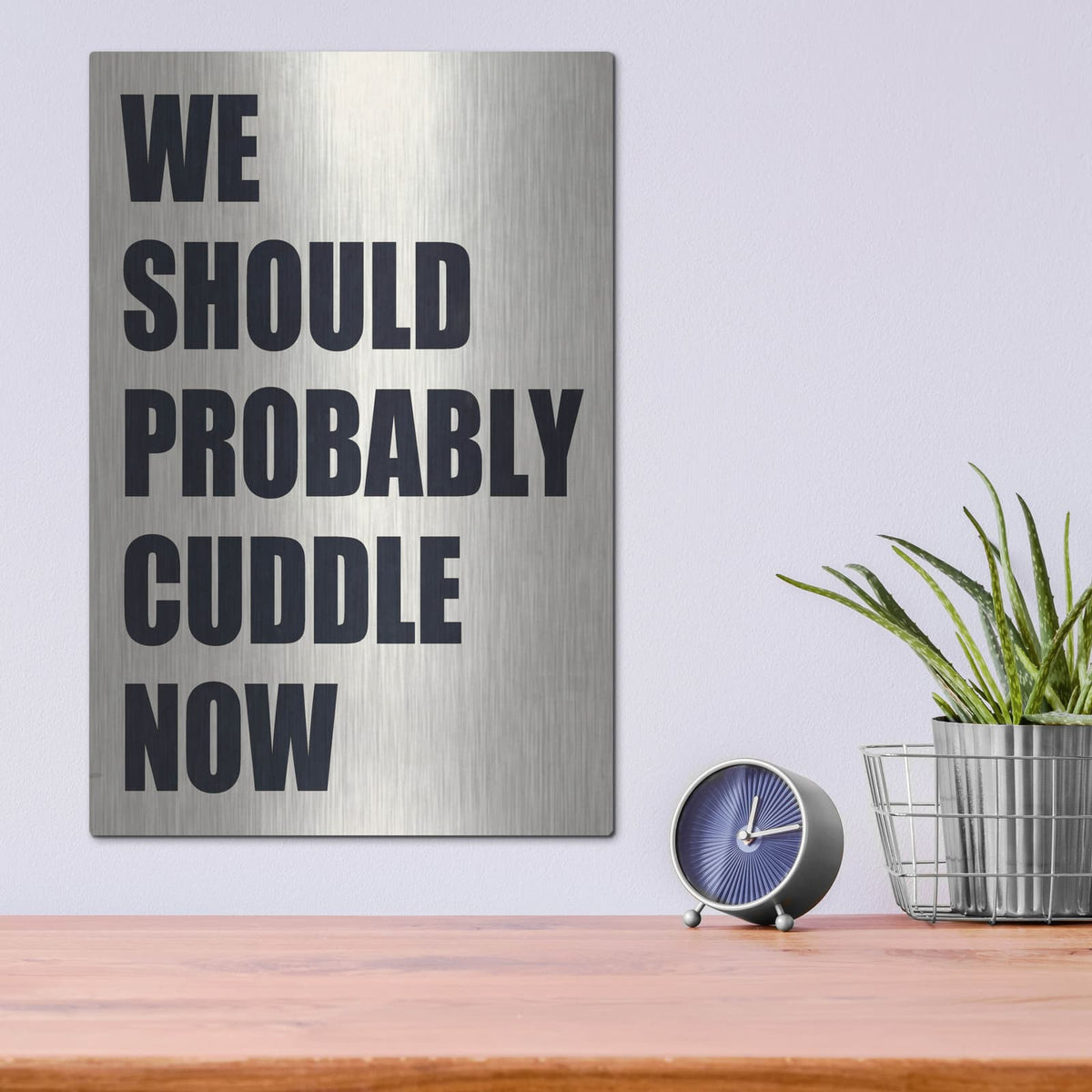 'We Should Probably Cuddle Now' by Nicklas Gustafsson – Metal Wall Art, 12x16 room view
