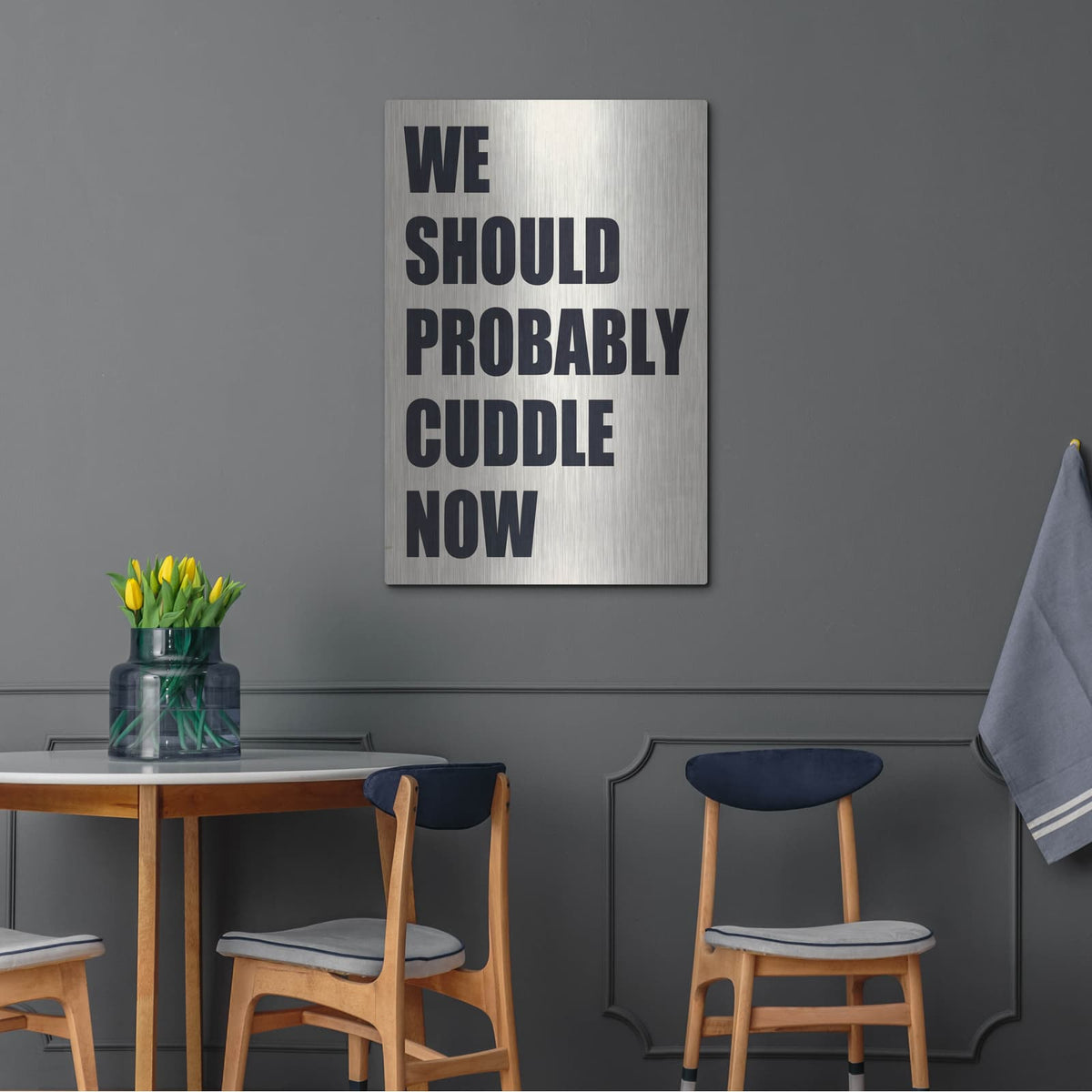 'We Should Probably Cuddle Now' by Nicklas Gustafsson – Metal Wall Art, 24x36 room view