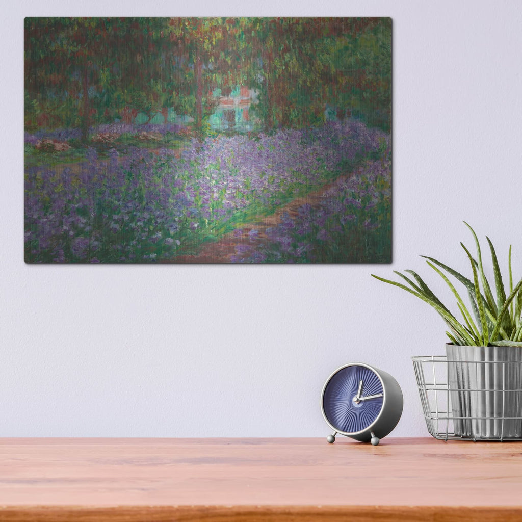 'The Artist's Garden at Giverny' by Claude Monet – Metal Wall Art, 16x12 room view