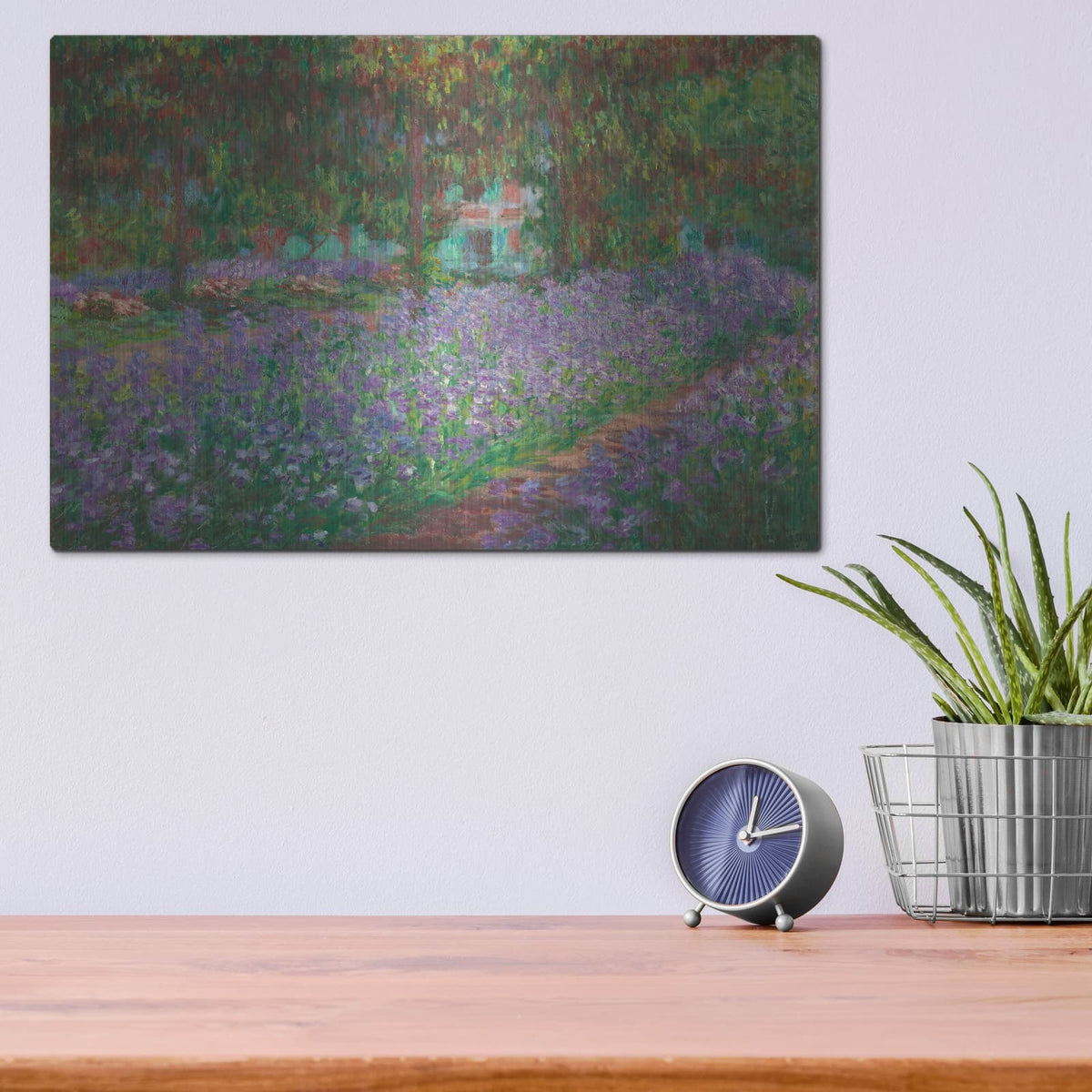 'The Artist's Garden at Giverny' by Claude Monet – Metal Wall Art, 16x12 room view