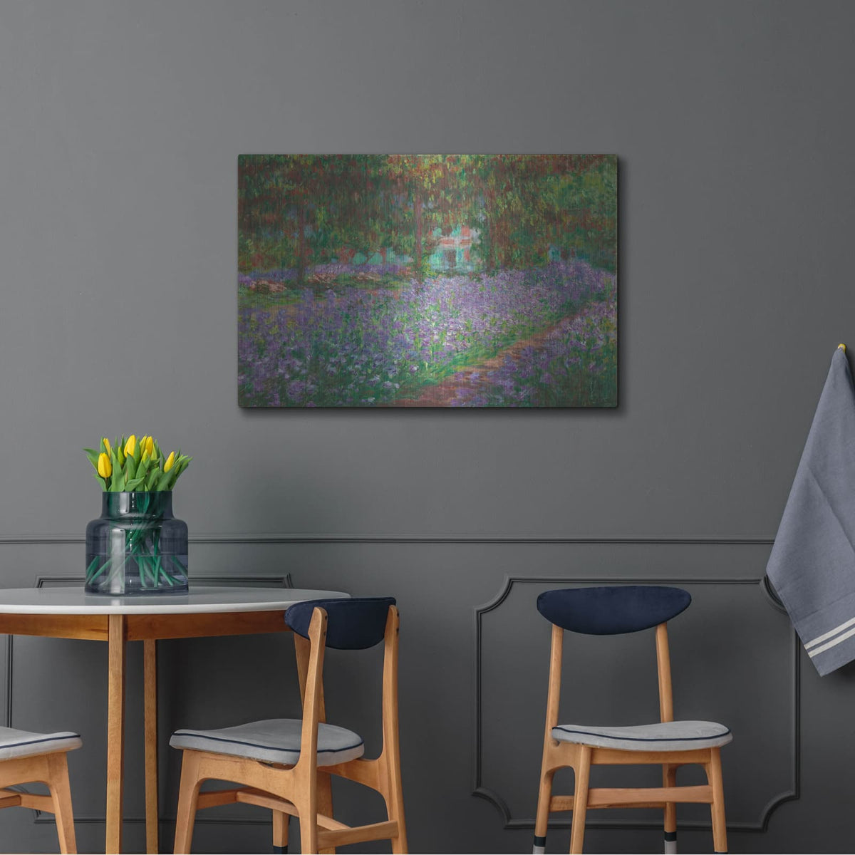 'The Artist's Garden at Giverny' by Claude Monet – Metal Wall Art, 36x24 room view