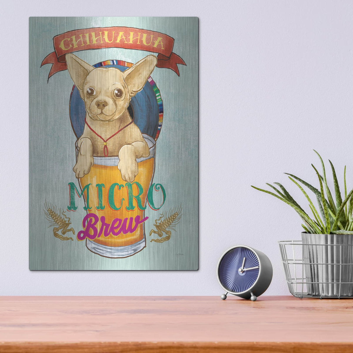 'Beer Dogs 1' by Mary Urban – Metal Wall Art, 12x16 room view