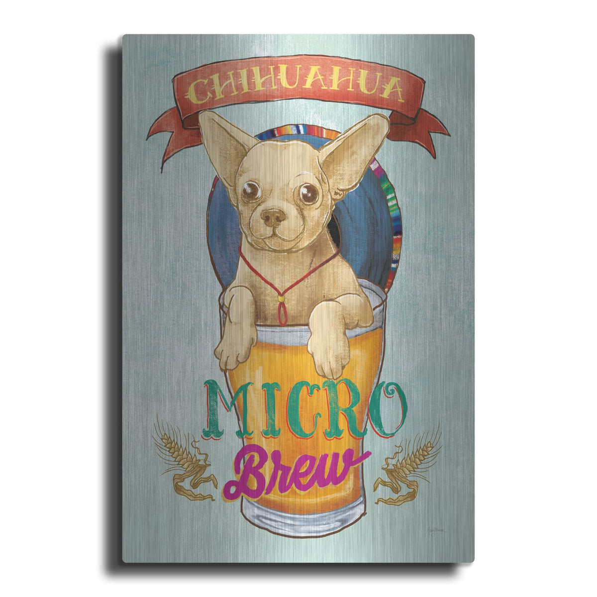 'Beer Dogs 1' by Mary Urban – Metal Wall Art
