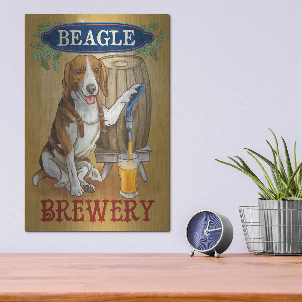 'Beer Dogs 4' by Mary Urban – Metal Wall Art, 12x16 room view