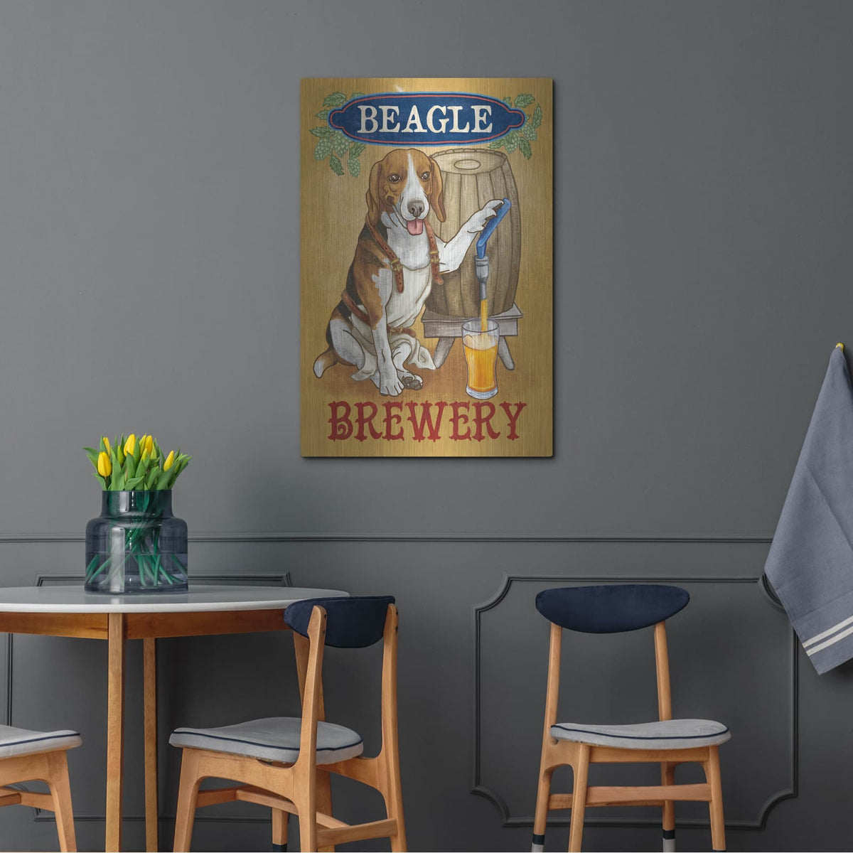 'Beer Dogs 4' by Mary Urban – Metal Wall Art, 24x36 room view