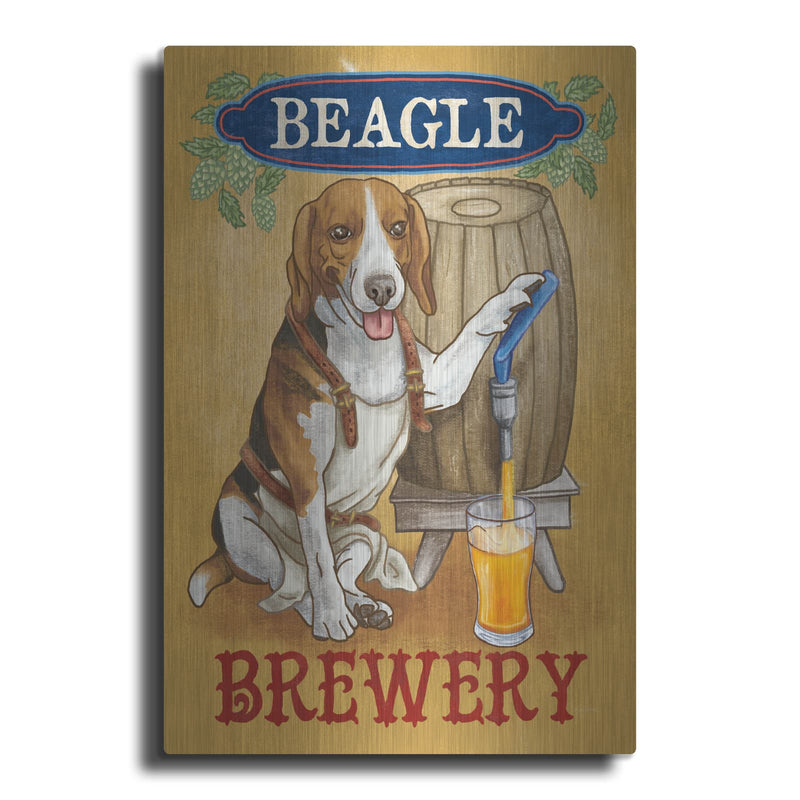 'Beer Dogs 4' by Mary Urban – Metal Wall Art