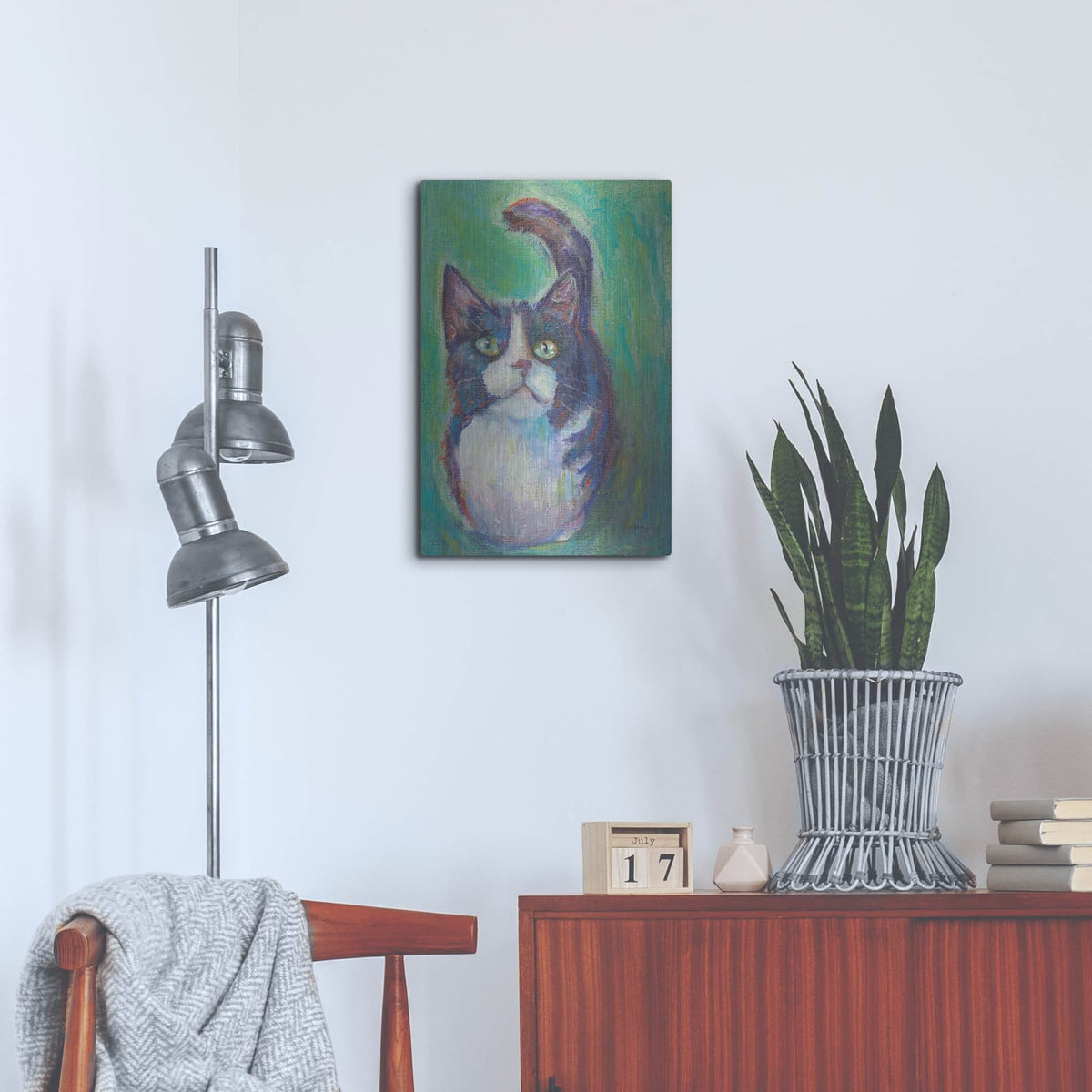 'Cookie Bean Green' by Mary Urban – Metal Wall Art, 16x24 room view