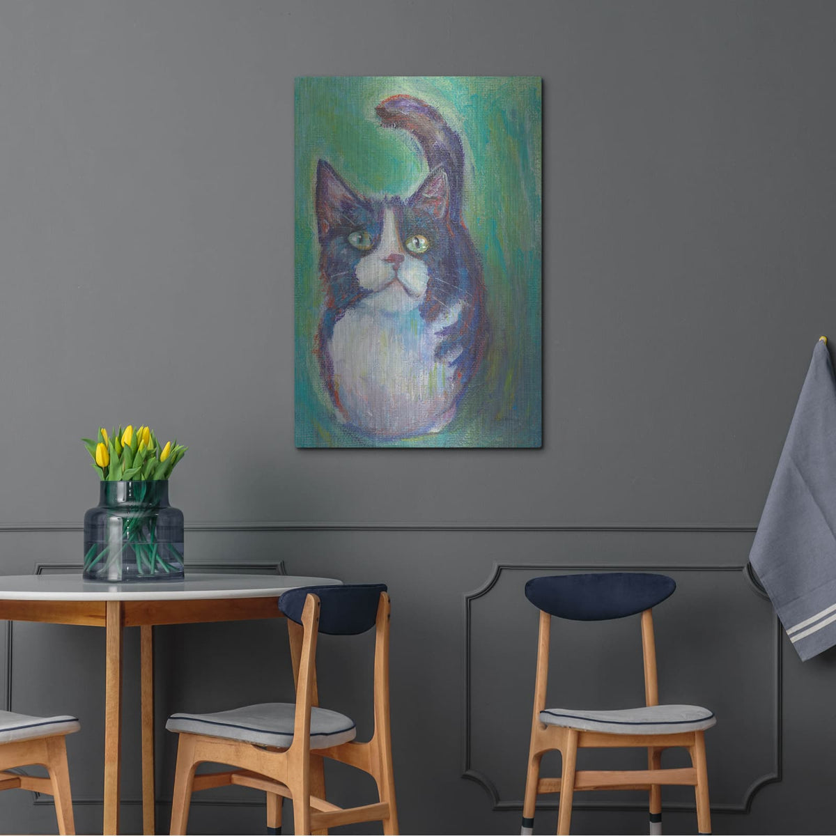 'Cookie Bean Green' by Mary Urban – Metal Wall Art, 24x36 room view