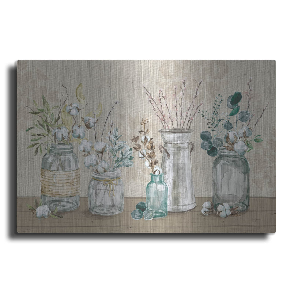 'Cotton Bouquet 1' by Mary Urban – Metal Wall Art
