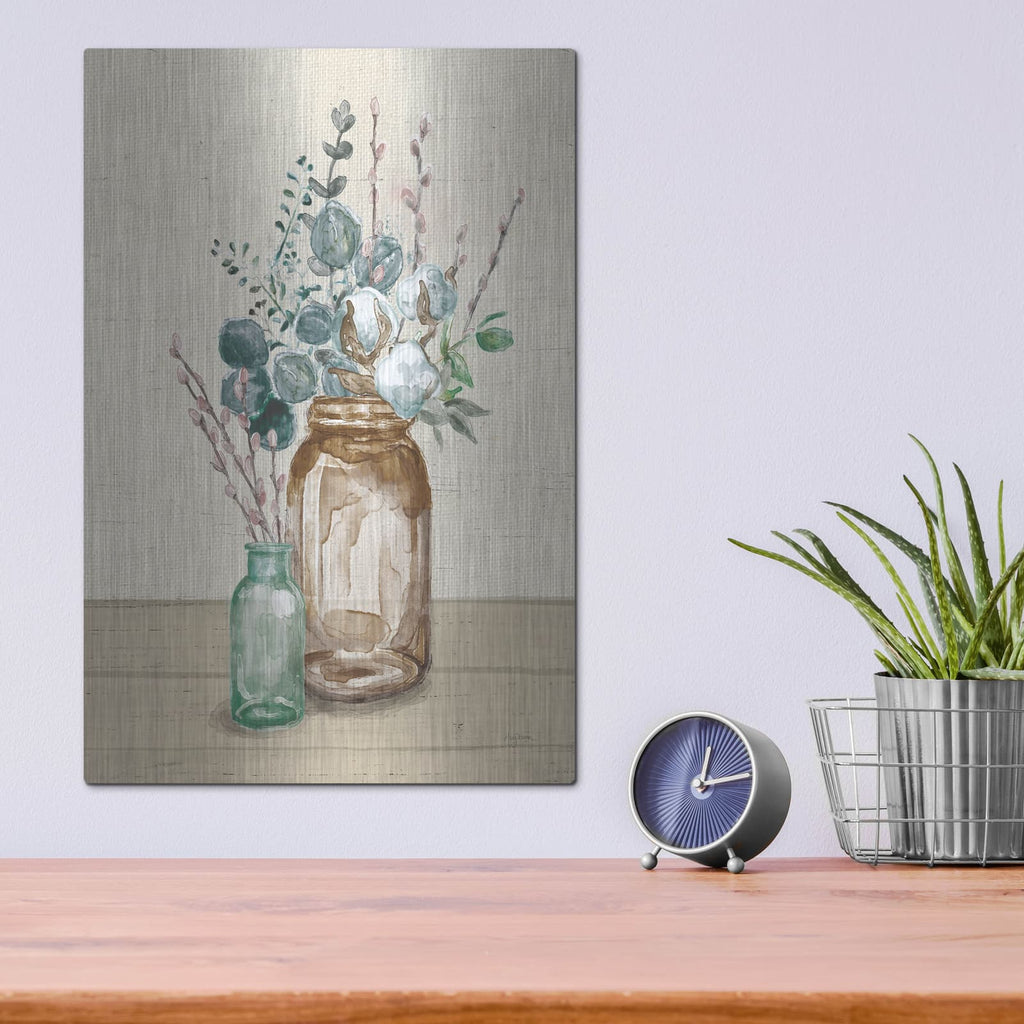 'Cotton Bouquet 2 Cream' by Mary Urban – Metal Wall Art, 12x16 room view
