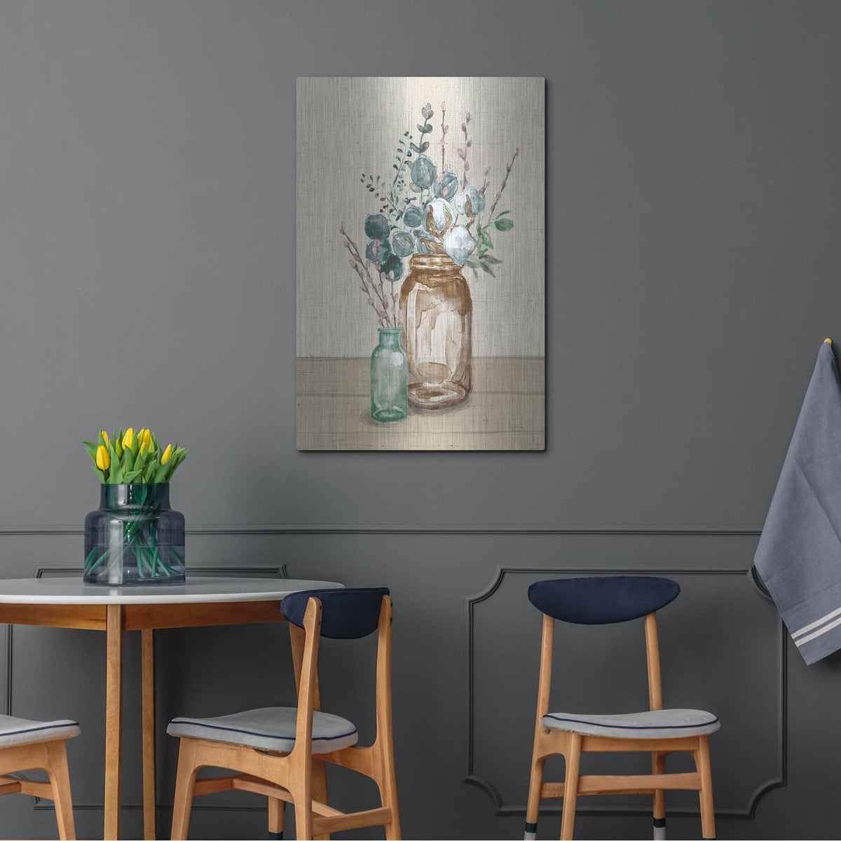 'Cotton Bouquet 2 Cream' by Mary Urban – Metal Wall Art, 24x36 room view